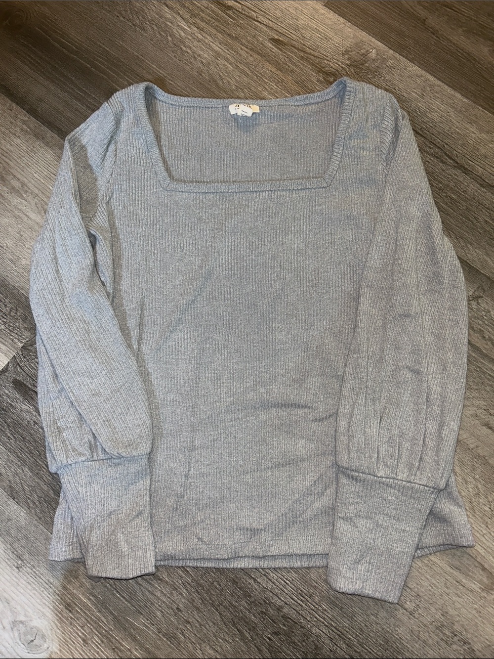 Gray Square Neck Women's long sleeve